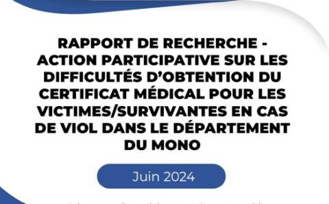 Recherche action participative sur certificat médical en cas de viol dans le département du Mono au Bénin